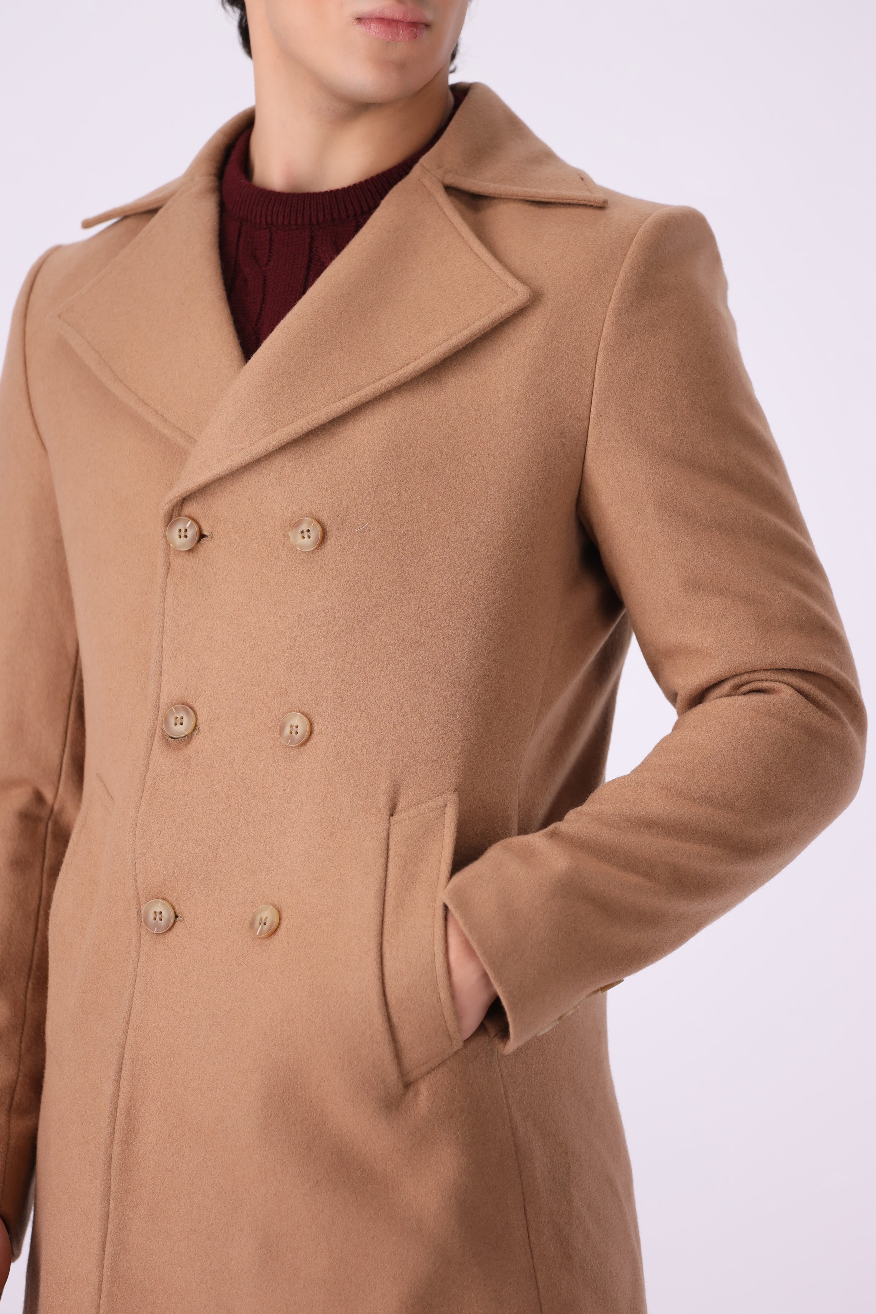 BROWN TWEED LONG COAT (BASIT-62)