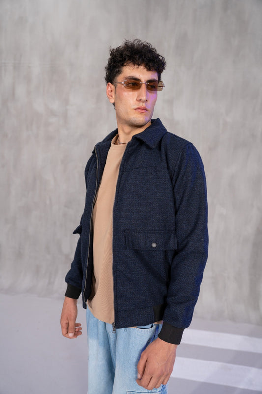 TEXTURED ZIP-UP JACKET