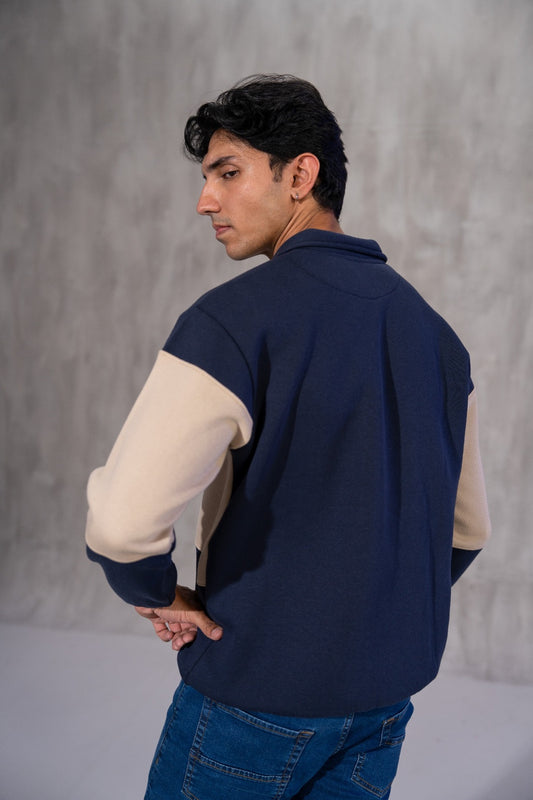 MOCK NECK ZIP SWEAT