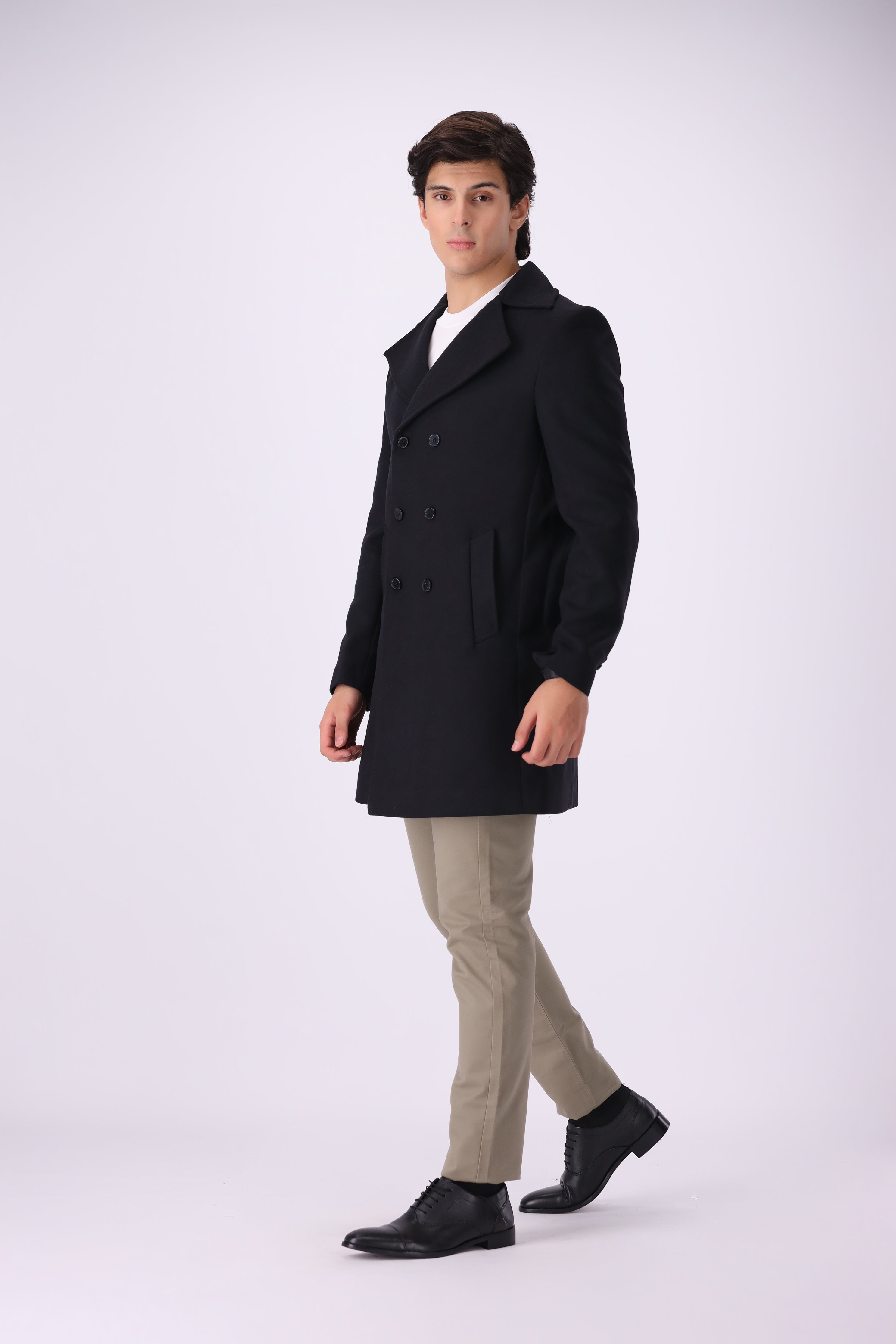BLACK TWEED LONG COAT (BASIT-61)