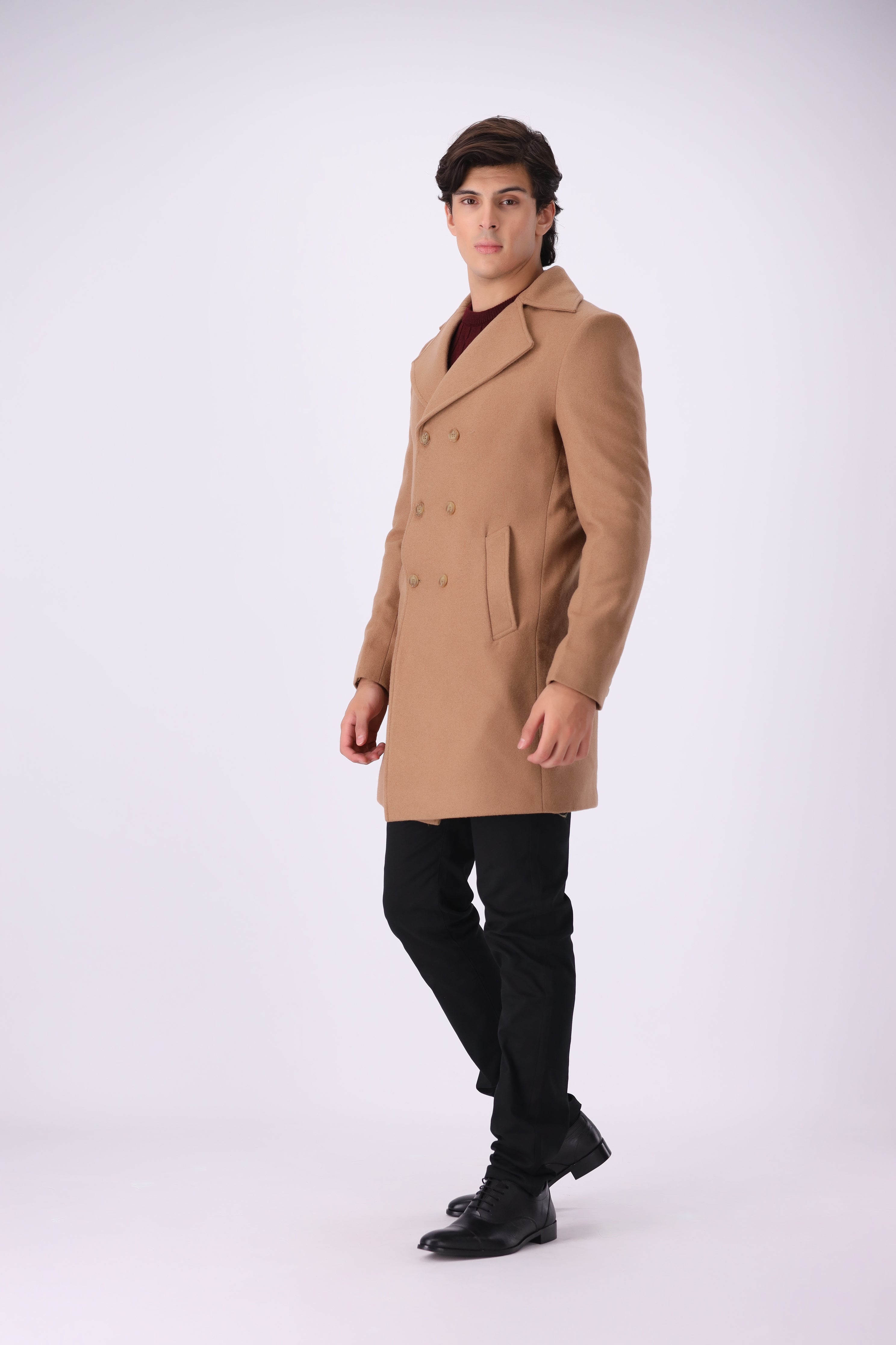 BROWN TWEED LONG COAT (BASIT-62)