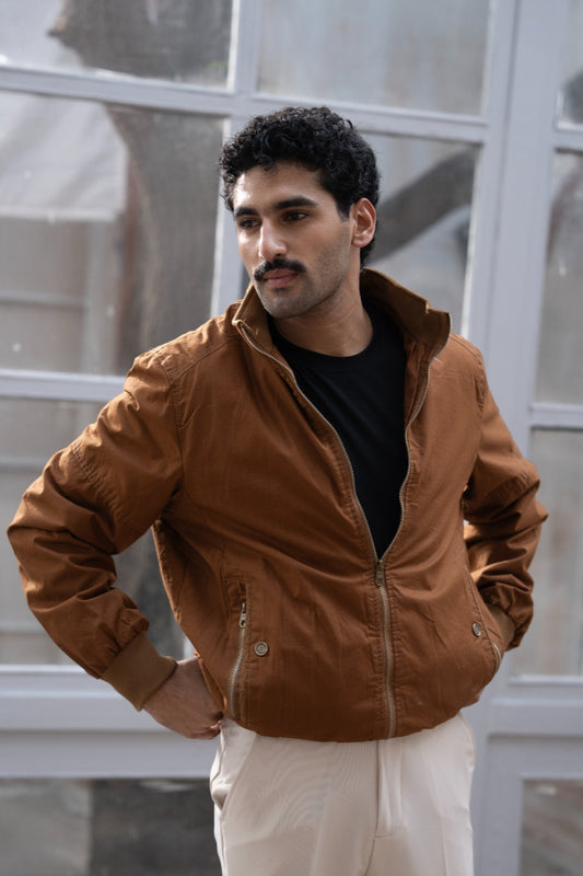 BROWN ZIP UP JACKET