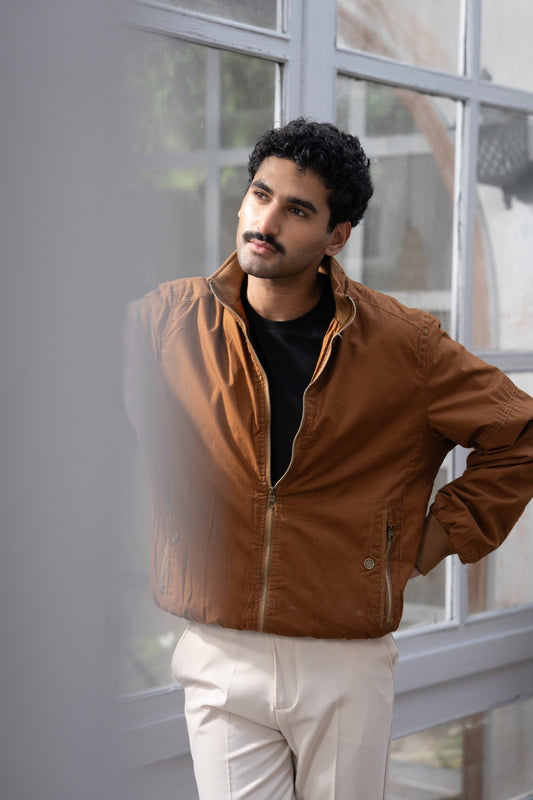 BROWN ZIP UP JACKET