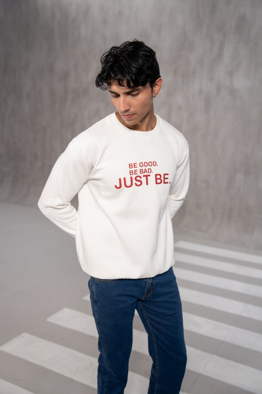 White Graphic Sweatshirt – Just Be