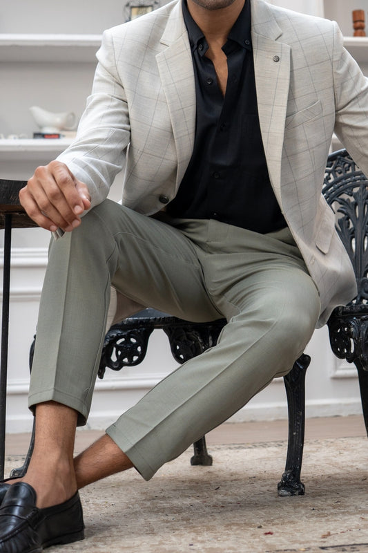 CHECKERED IVORY BLAZER